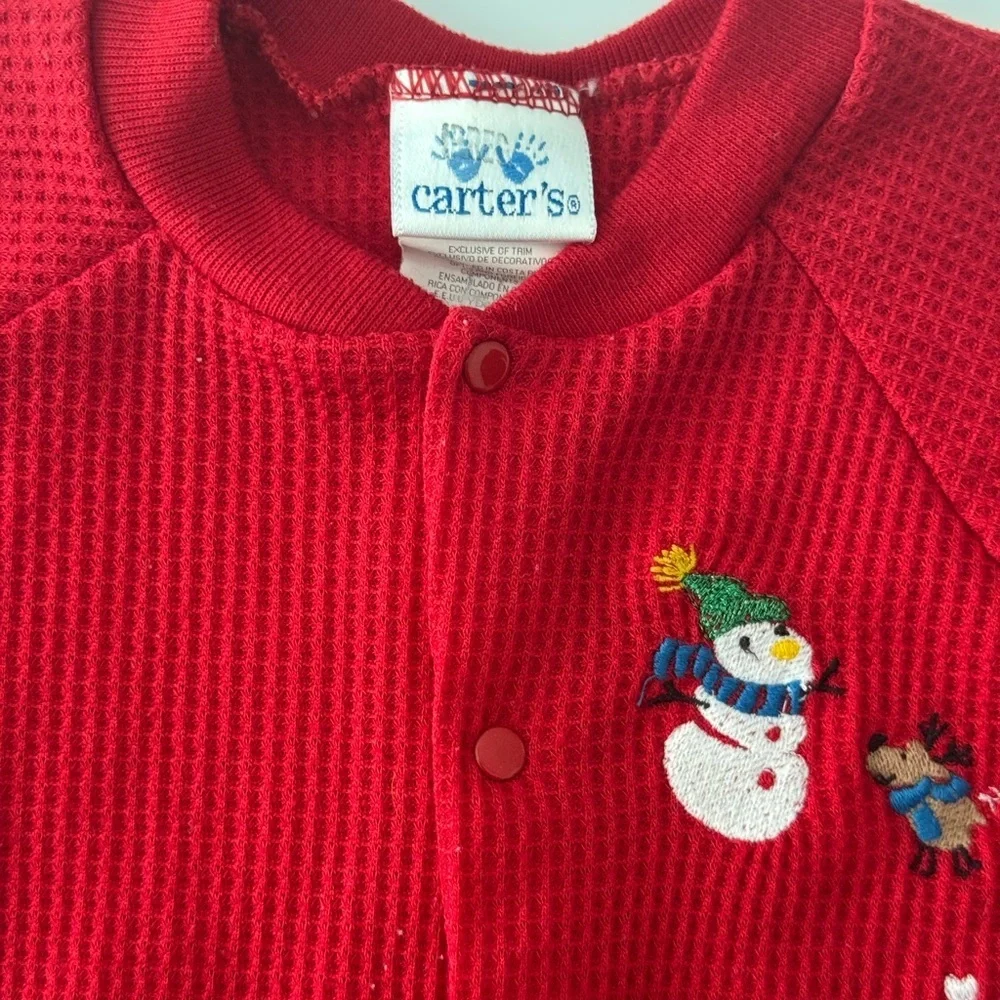 Carters Vintage Red Christmas Pajamas Size 12-18M